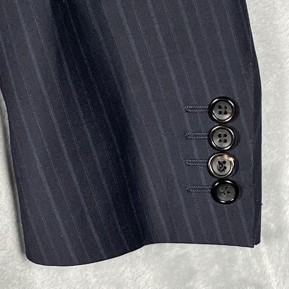 Canali Mens Navy Blue Pinstripe 100% Wool Blazer Jacket 40S USA 50C Italy